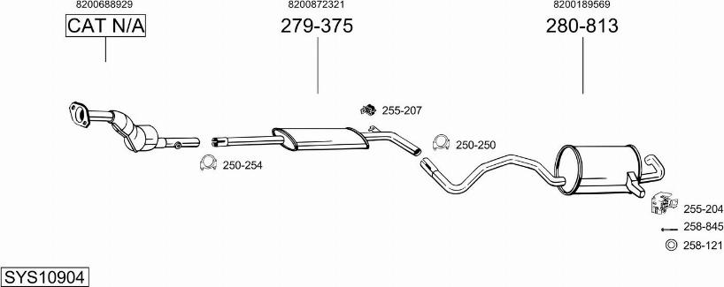 Bosal SYS10904 - Система випуску ОГ autocars.com.ua