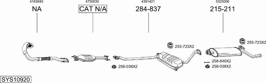 Bosal SYS10920 - Система выпуска ОГ avtokuzovplus.com.ua