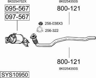 Bosal SYS10950 - Система випуску ОГ autocars.com.ua