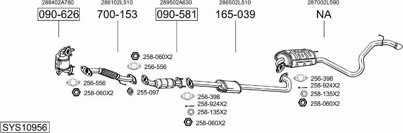 Bosal SYS10956 - Система выпуска ОГ avtokuzovplus.com.ua