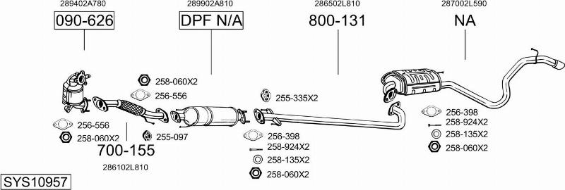 Bosal SYS10957 - Система выпуска ОГ avtokuzovplus.com.ua