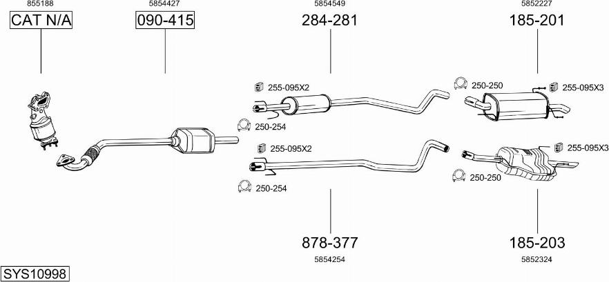 Bosal SYS10998 - Система выпуска ОГ avtokuzovplus.com.ua