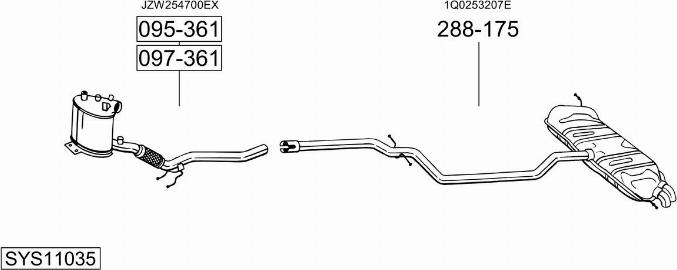 Bosal SYS11035 - Система випуску ОГ autocars.com.ua