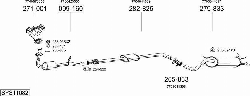 Bosal SYS11082 - Система випуску ОГ autocars.com.ua