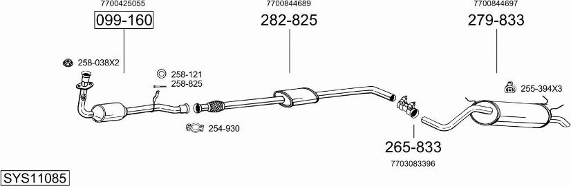 Bosal SYS11085 - Система випуску ОГ autocars.com.ua