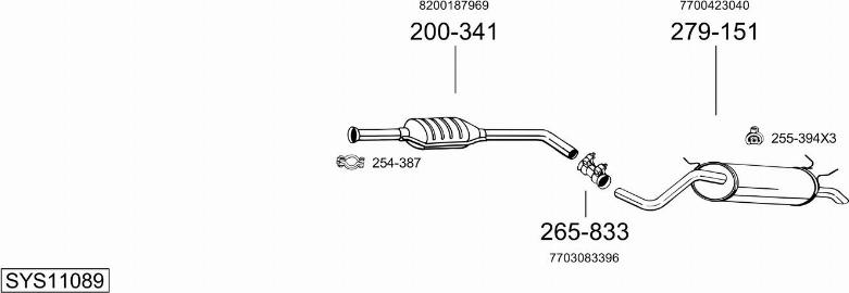 Bosal SYS11089 - Система випуску ОГ autocars.com.ua