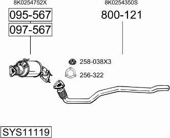 Bosal SYS11119 - Система випуску ОГ autocars.com.ua