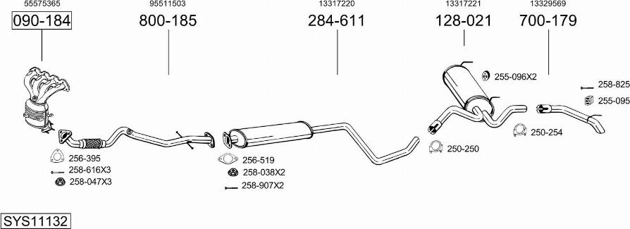 Bosal SYS11132 - Система выпуска ОГ autodnr.net