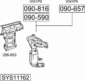 Bosal SYS11162 - Система випуску ОГ autocars.com.ua