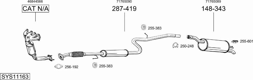 Bosal SYS11163 - Система випуску ОГ autocars.com.ua