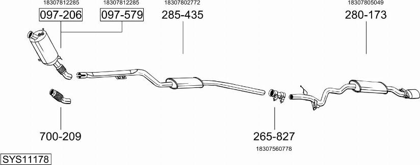 Bosal SYS11178 - Система випуску ОГ autocars.com.ua