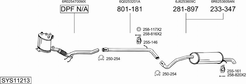 Bosal SYS11213 - Система выпуска ОГ autodnr.net