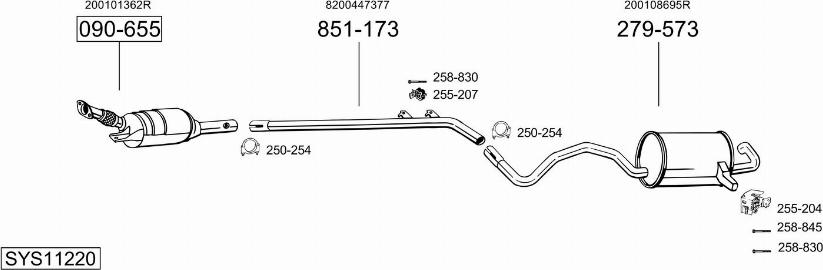 Bosal SYS11220 - Система випуску ОГ autocars.com.ua