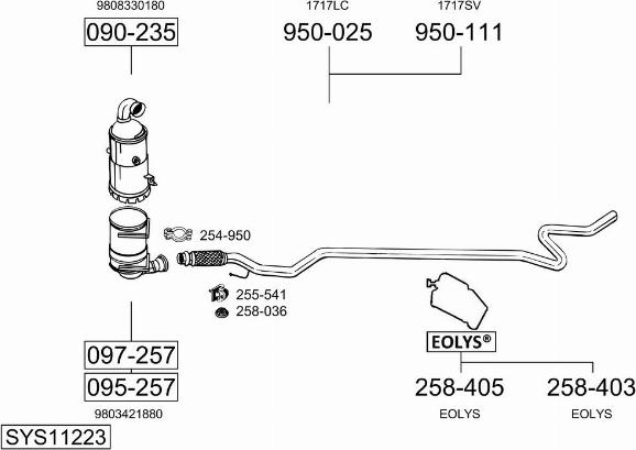 Bosal SYS11223 - Система выпуска ОГ avtokuzovplus.com.ua