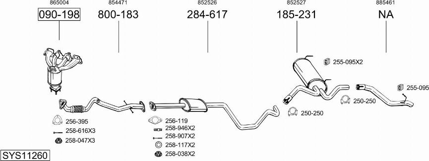 Bosal SYS11260 - Система випуску ОГ autocars.com.ua