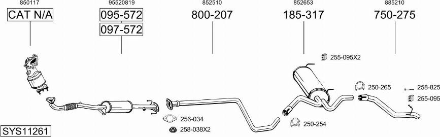 Bosal SYS11261 - Система выпуска ОГ avtokuzovplus.com.ua