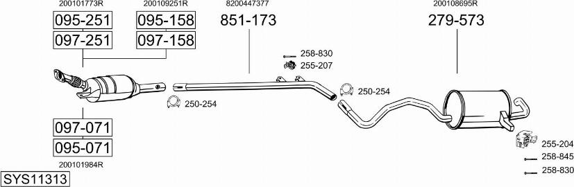 Bosal SYS11313 - Система випуску ОГ autocars.com.ua