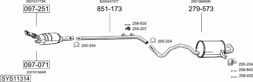 Bosal SYS11314 - Система випуску ОГ autocars.com.ua