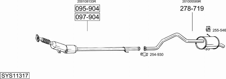 Bosal SYS11317 - Система випуску ОГ autocars.com.ua