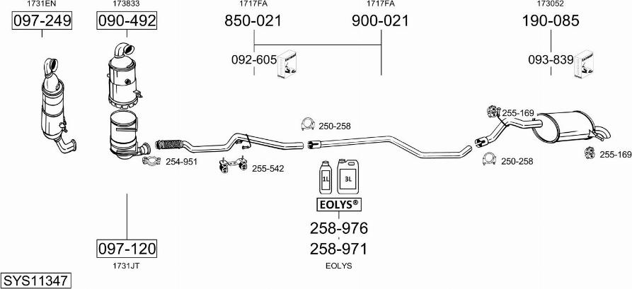 Bosal SYS11347 - Система випуску ОГ autocars.com.ua