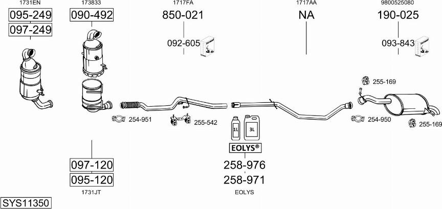 Bosal SYS11350 - Система випуску ОГ autocars.com.ua