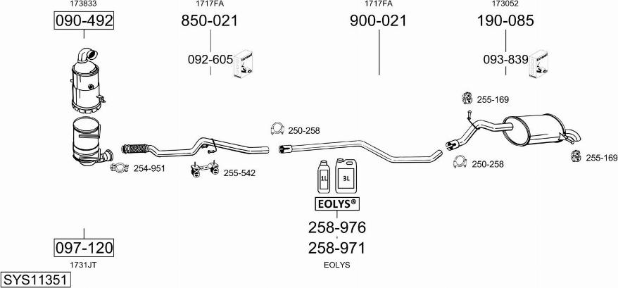 Bosal SYS11351 - Система випуску ОГ autocars.com.ua