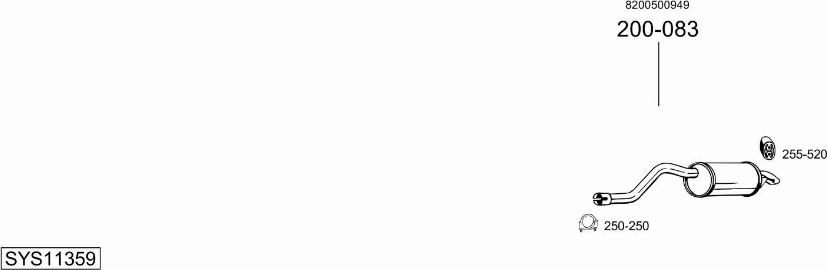 Bosal SYS11359 - Система випуску ОГ autocars.com.ua