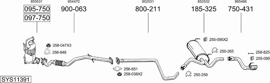 Bosal SYS11391 - Система выпуска ОГ avtokuzovplus.com.ua