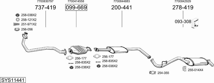 Bosal SYS11441 - Система випуску ОГ autocars.com.ua