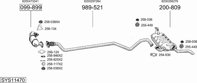 Bosal SYS11470 - Система випуску ОГ autocars.com.ua