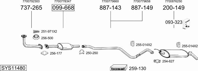 Bosal SYS11480 - Система випуску ОГ autocars.com.ua