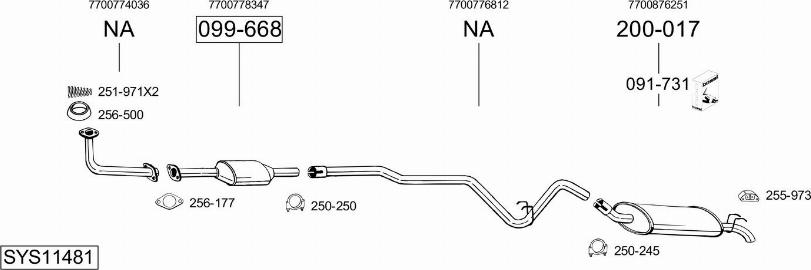 Bosal SYS11481 - Система випуску ОГ autocars.com.ua