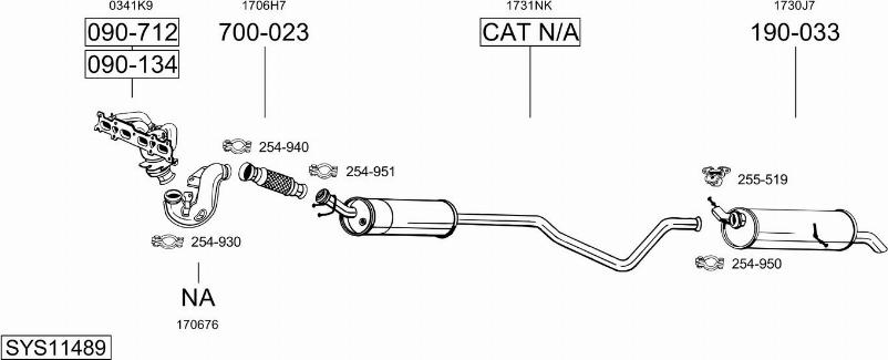 Bosal SYS11489 - Система выпуска ОГ avtokuzovplus.com.ua