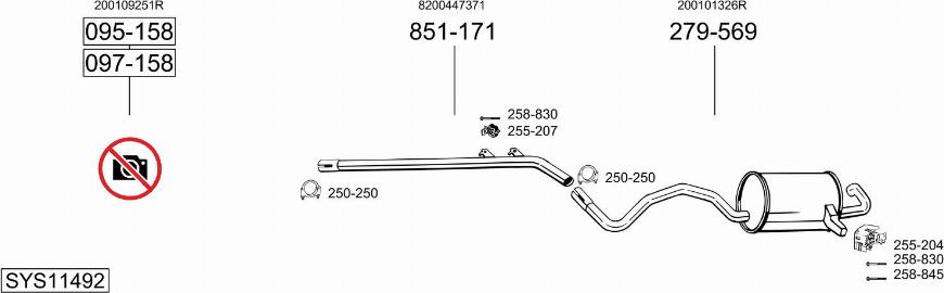 Bosal SYS11492 - Система випуску ОГ autocars.com.ua