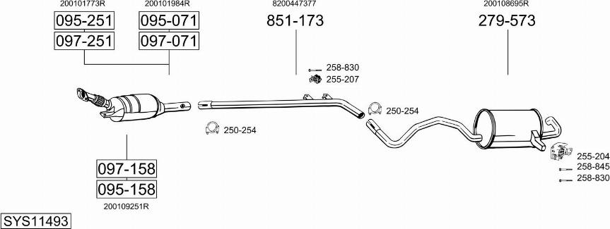 Bosal SYS11493 - Система випуску ОГ autocars.com.ua