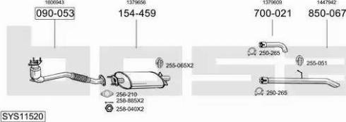 Bosal SYS11520 - Система випуску ОГ autocars.com.ua