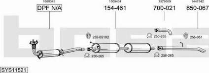 Bosal SYS11521 - Система випуску ОГ autocars.com.ua