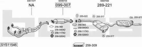 Bosal SYS11546 - Система випуску ОГ autocars.com.ua