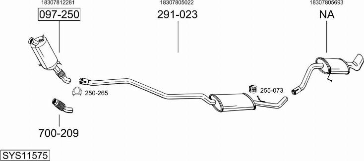 Bosal SYS11575 - Система випуску ОГ autocars.com.ua