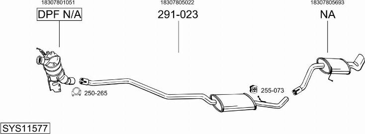 Bosal SYS11577 - Система випуску ОГ autocars.com.ua