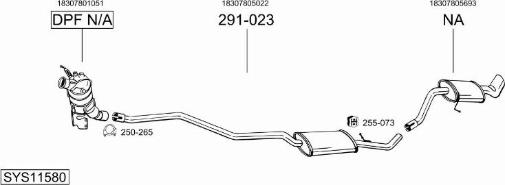 Bosal SYS11580 - Система выпуска ОГ avtokuzovplus.com.ua