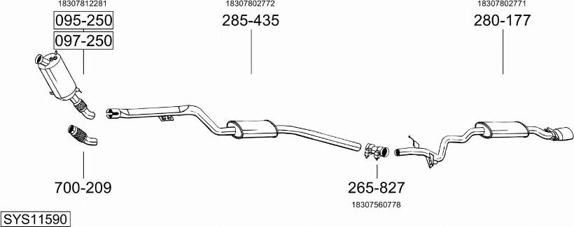 Bosal SYS11590 - Система выпуска ОГ avtokuzovplus.com.ua