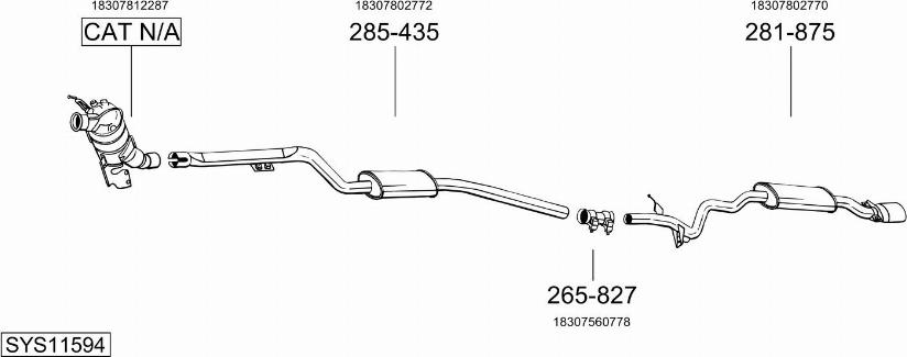 Bosal SYS11594 - Система выпуска ОГ avtokuzovplus.com.ua