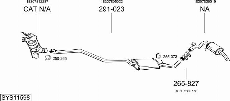 Bosal SYS11598 - Система випуску ОГ autocars.com.ua