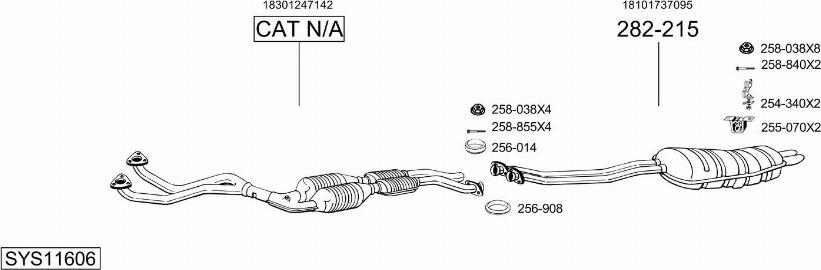 Bosal SYS11606 - Система випуску ОГ autocars.com.ua