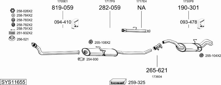 Bosal SYS11655 - Система випуску ОГ autocars.com.ua