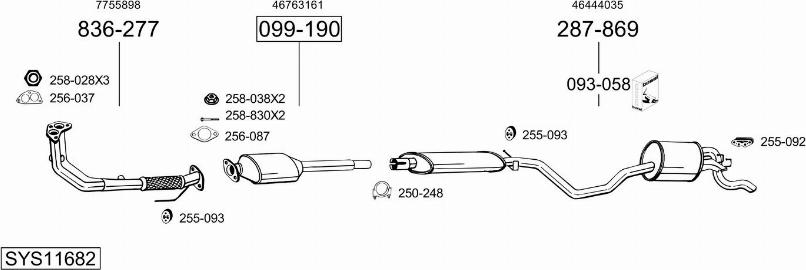 Bosal SYS11682 - Система випуску ОГ autocars.com.ua