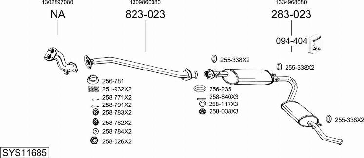 Bosal SYS11685 - Система випуску ОГ autocars.com.ua