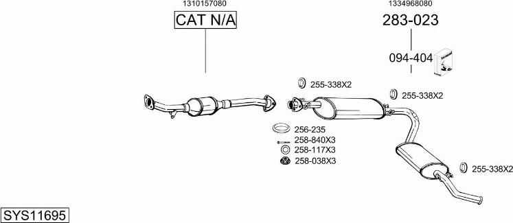 Bosal SYS11695 - Система випуску ОГ autocars.com.ua