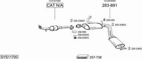 Bosal SYS11700 - Система випуску ОГ autocars.com.ua